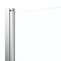 GoodHome Porte de douche pivotante l.90 x H.195 cm, verre transparent, profilés alu chrome, Ledava