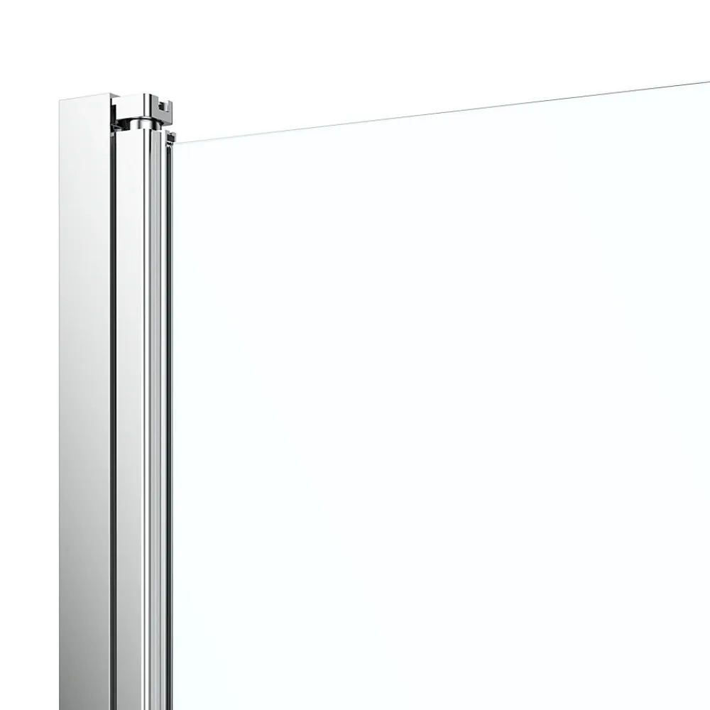 GoodHome Porte de douche pivotante l.90 x H.195 cm, verre transparent, profilés alu chrome, Ledava
