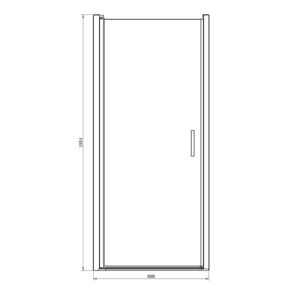GoodHome Porte de douche pivotante l.90 x H.195 cm, verre transparent, profilés alu chrome, Ledava