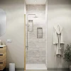 Porte De Douche|Aurlane Porte de Douche Pivotante 90x180 cm en Verre Trempe 5 mm - Finition Or Brosse - GOLD ELEMENTARY