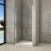 AICA Sanitaire Porte de douche pivotante 90x180cm en 6mm verre anticalcaire porte de douche Hauteur 180cm Installation en niche