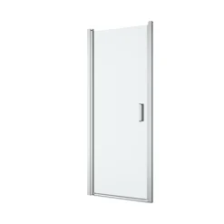Porte De Douche|GoodHome Porte de douche pivotante l.80 x H.195 cm, verre transparent, profilés alu chrome, Ledava