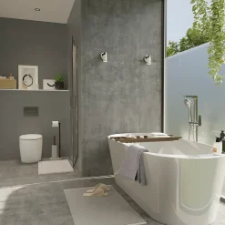 Porte De Douche|GoodHome Porte de douche pivotante l.80 x H.195 cm, verre transparent, profilés alu chrome, Ledava