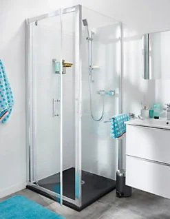 Porte De Douche|Cooke & Lewis Porte de douche pivotante Onega transparente 80 cm