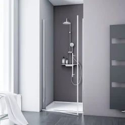 Porte De Douche|Schulte Porte de douche pivotante en niche, l.60 x H.192 cm, verre transparent, profilé chromé, NewStyle