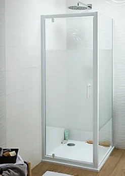 Porte De Douche|Cooke & Lewis Porte de douche pivotante Onega sérigraphié 80 cm