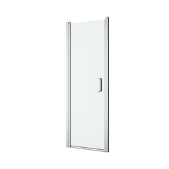 Porte De Douche|GoodHome Porte de douche pivotante l.70 x H.195 cm, verre transparent, profilés alu chrome, Ledava