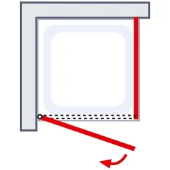Schulte Porte de douche pivotante et paroi latérale 90 x 90 cm, NewStyle, verre transparent décor liane, profilés chromés