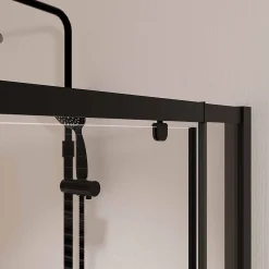 Aurlane Porte de douche Pivotante Noir 70-80x185cm - Extensible de 69 à 80 cm - BLACK SLIDE 70 80