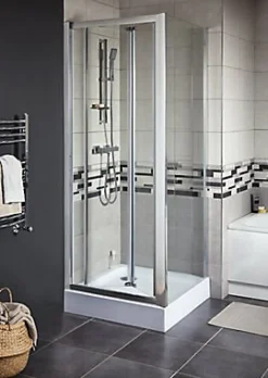 Porte De Douche|Cooke & Lewis Porte de douche pliante Onega transparent 80 cm