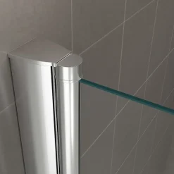 Saniverre Porte de douche pliante EMMY H.195 largeur réglable 112 à 116 cm verre transparent -