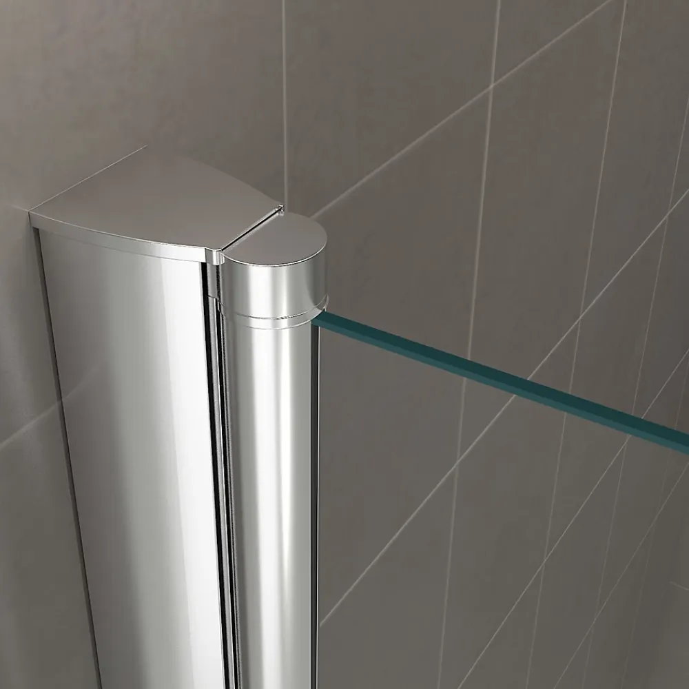Saniverre Porte de douche pliante EMMY H.195 largeur réglable 112 à 116 cm verre transparent -
