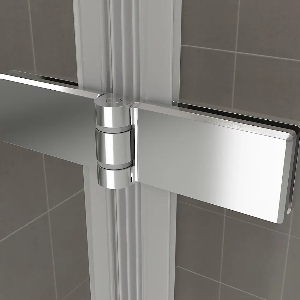 Saniverre Porte de douche pliante EMMY H.195 largeur réglable 112 à 116 cm verre transparent -