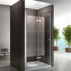 Porte De Douche|Saniverre Porte de douche pliante MONA H.195 - largeur réglable de 84 à 88 cm verre transparent -