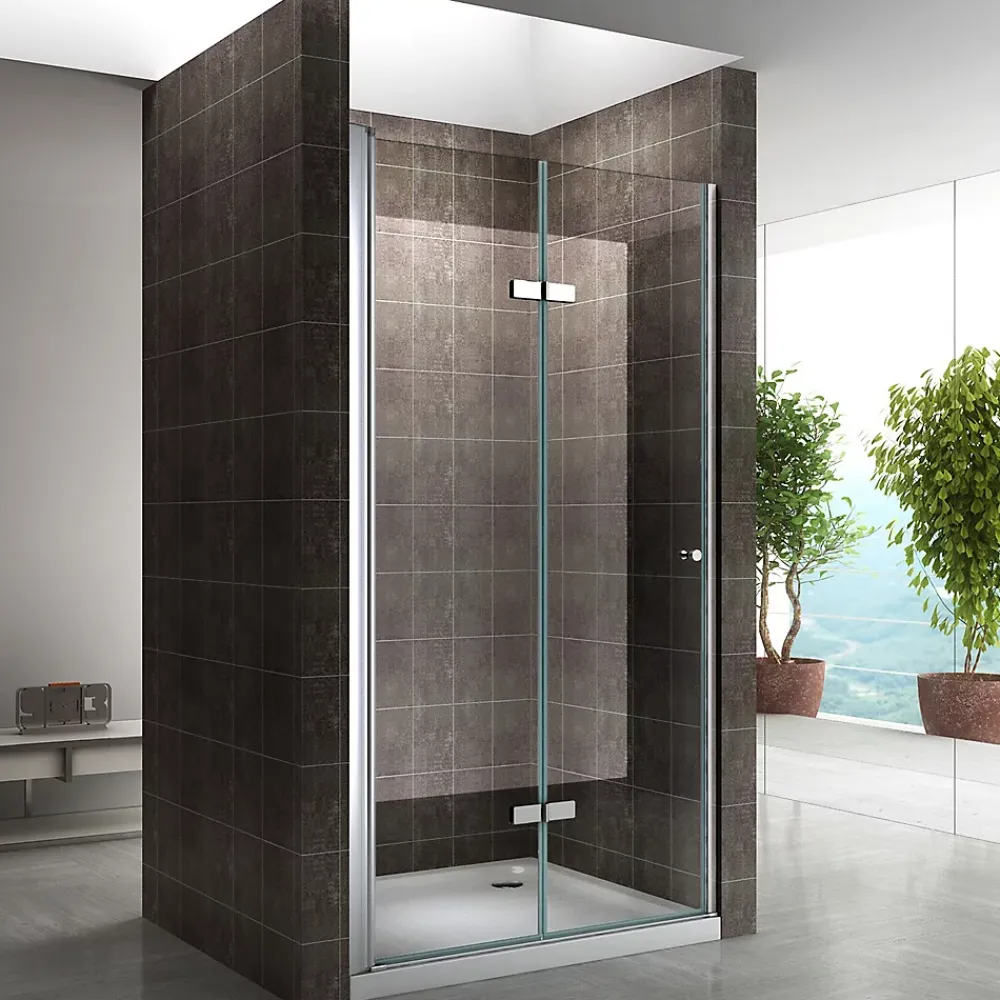 Porte De Douche|Saniverre Porte de douche pliante MONA H.195 - largeur réglable de 84 à 88 cm verre transparent -