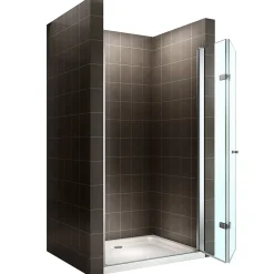 Porte De Douche|Saniverre Porte de douche pliante MONA H.195 - largeur réglable de 84 à 88 cm verre transparent -