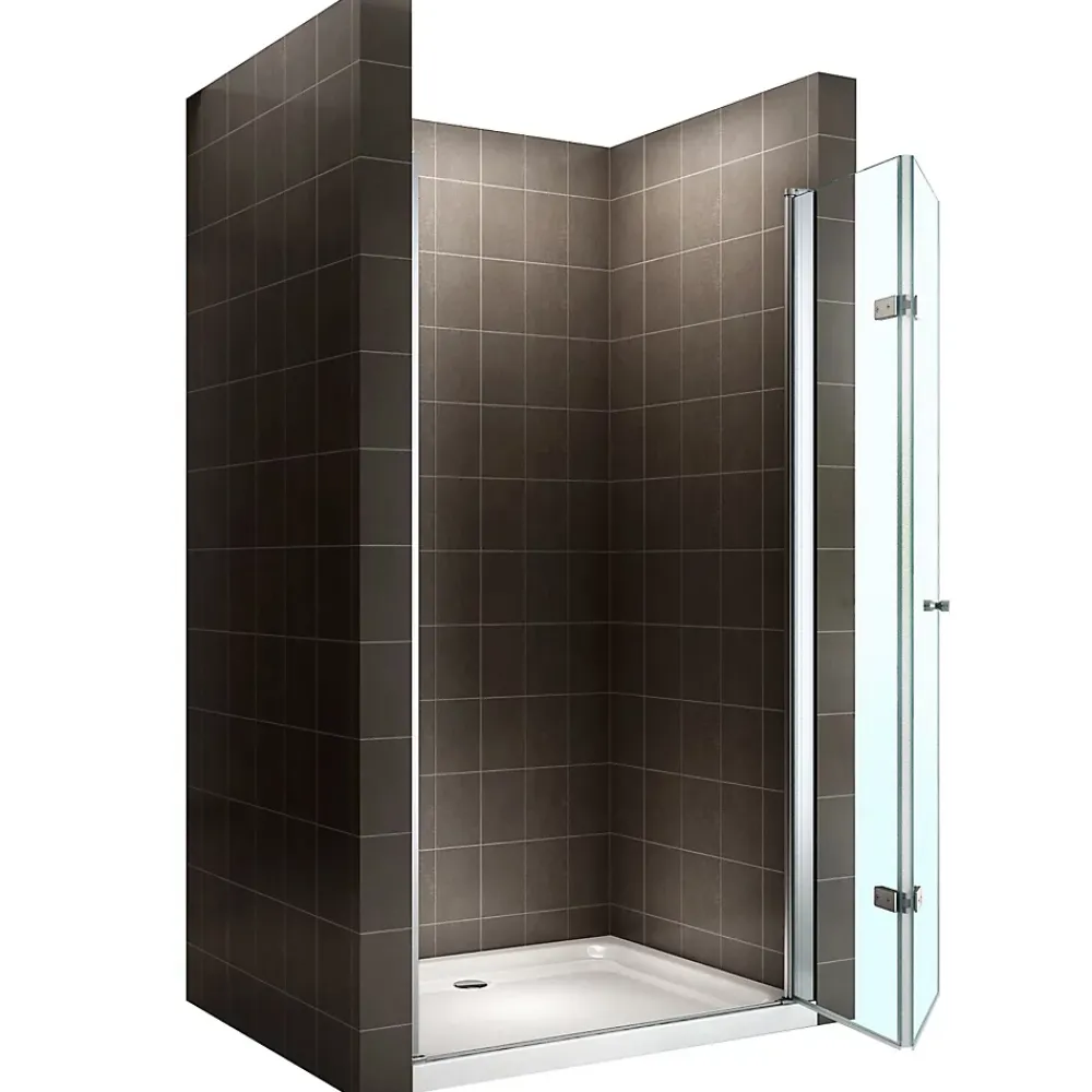 Porte De Douche|Saniverre Porte de douche pliante MONA H.195 - largeur réglable de 84 à 88 cm verre transparent -