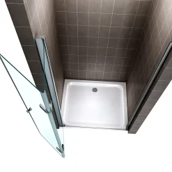 Porte De Douche|Saniverre Porte de douche pliante MONA H.195 - largeur réglable de 84 à 88 cm verre transparent -