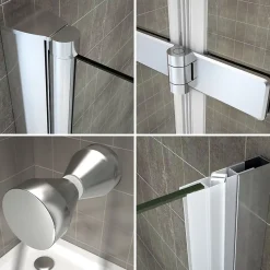Porte De Douche|Saniverre Porte de douche pliante MONA H.195 - largeur réglable de 84 à 88 cm verre transparent -