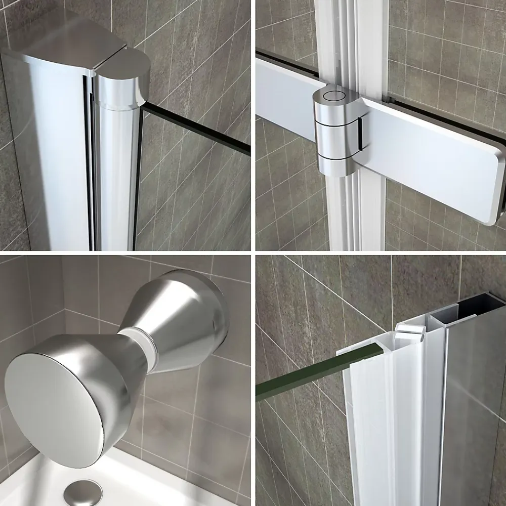 Porte De Douche|Saniverre Porte de douche pliante MONA H.195 - largeur réglable de 84 à 88 cm verre transparent -
