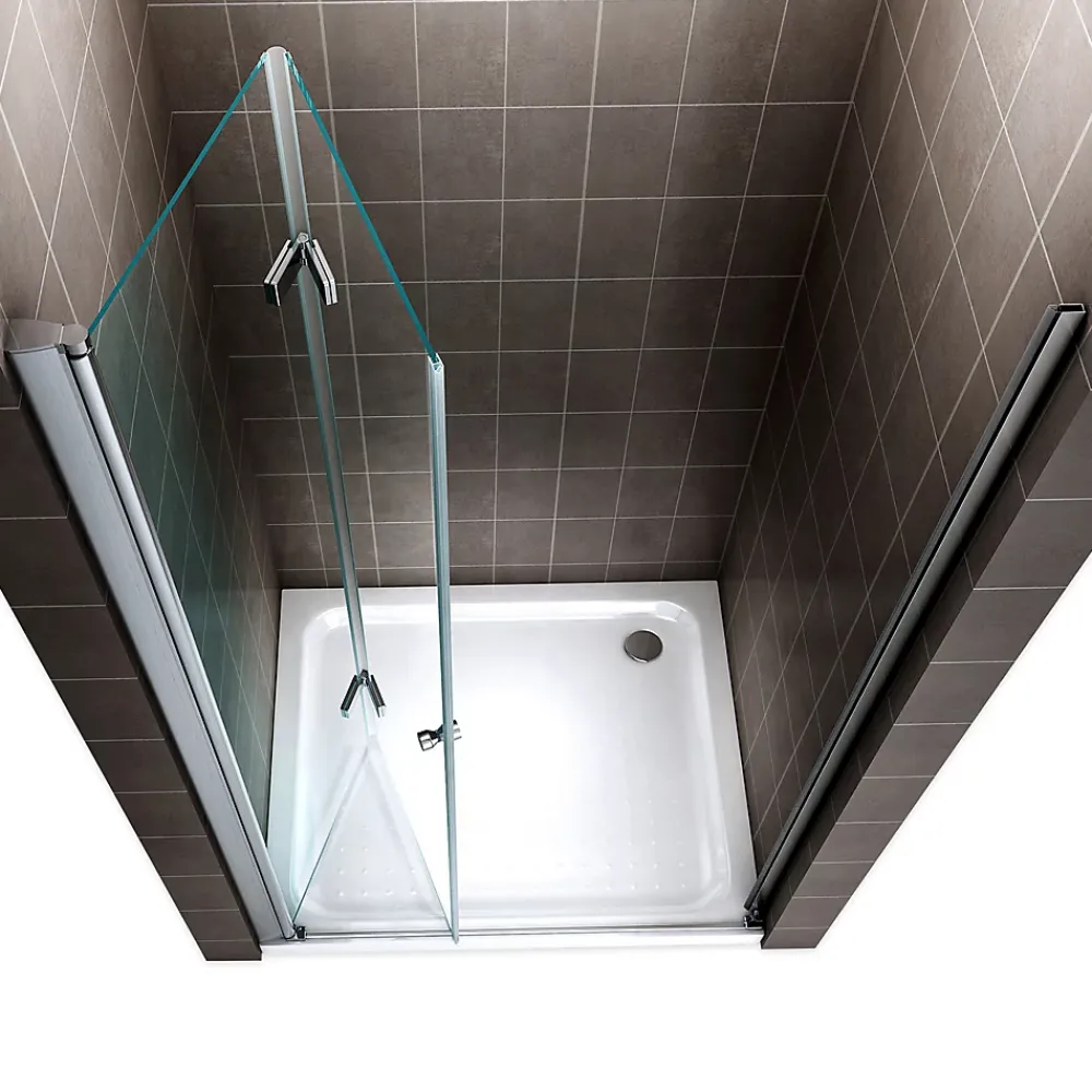 Porte De Douche|Saniverre Porte de douche pliante MONA H.195 - largeur réglable de 76 à 80 cm verre transparent -