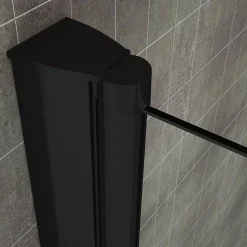 Saniverre Porte de douche pliante MONABLACK H.195 largeur réglable 100 à 104 cm verre transparent -