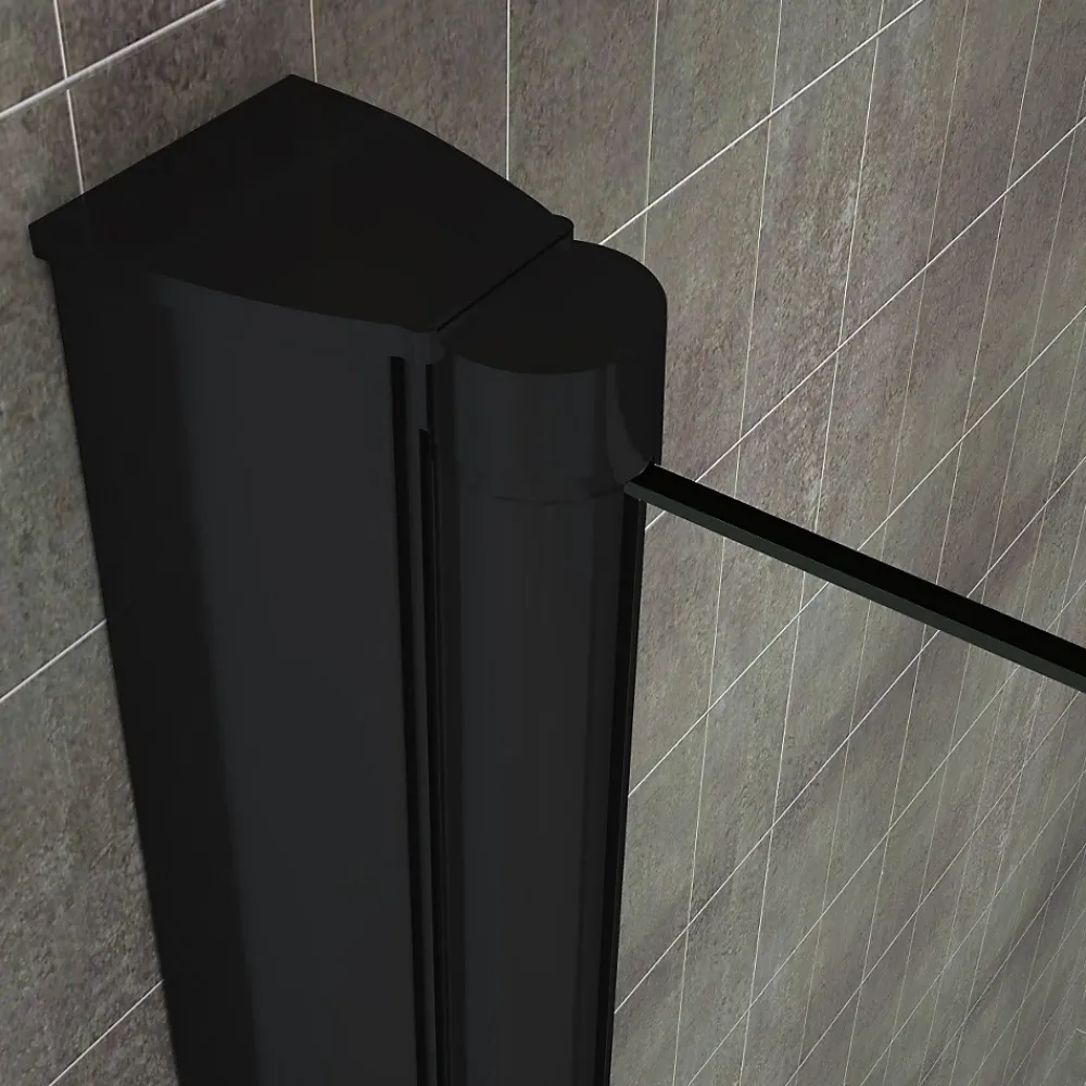 Saniverre Porte de douche pliante MONABLACK H.195 largeur réglable 100 à 104 cm verre transparent -