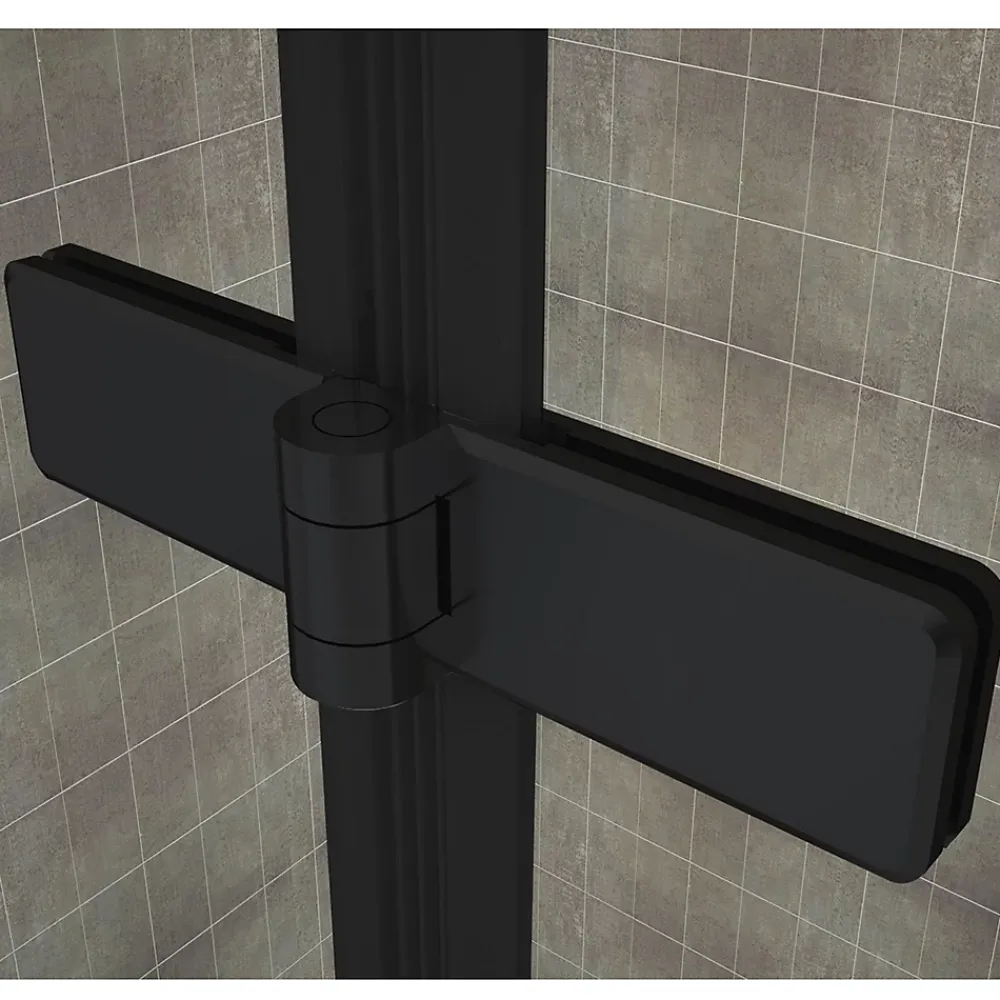 Saniverre Porte de douche pliante MONABLACK H.195 largeur réglable 100 à 104 cm verre transparent -