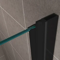 Porte De Douche|Saniverre Porte de douche pliante MONABLACK H.195 largeur réglable 92 à 96 cm verre transparent -