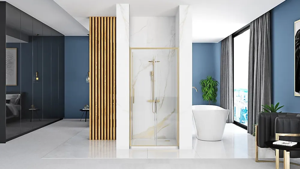 Rea Porte De Douche Rapid Slide 110 Brush Gold
