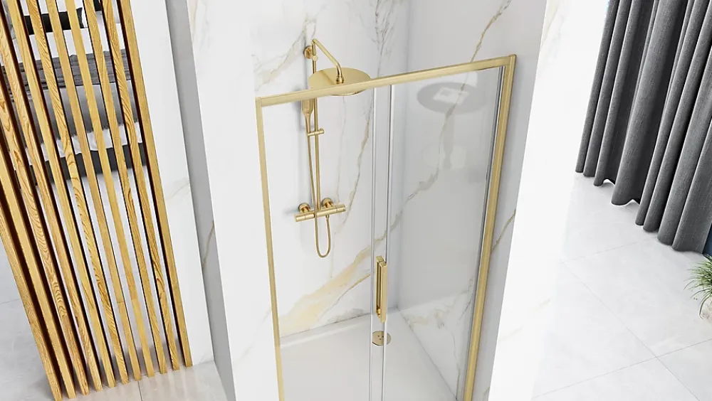 Rea Porte De Douche Rapid Slide 110 Brush Gold