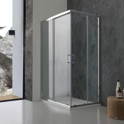 Kiamami Valentina Porte De Douche Rectangulaire 70X90 Cm Avec Verre Clair Et Profilés En Aluminium - Giada