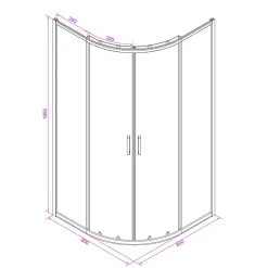 Kiamami Valentina Porte De Douche Semi-Circulaire Avec Profilés Blancs 80X80 Cm - Venere