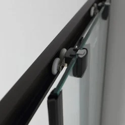 Kiamami Valentina Porte De Douche 80X100 H 190 Profilé Noir Mat Verre Clair - City