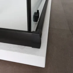 Kiamami Valentina Porte De Douche 80X100 H 190 Profilé Noir Mat Verre Clair - City