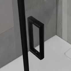 Kiamami Valentina Porte De Douche 80X100 H 190 Profilé Noir Mat Verre Clair - City