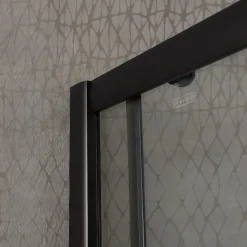 Kiamami Valentina Porte De Douche 80X100 H 190 Profilé Noir Mat Verre Clair - City