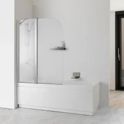 Kiamami Valentina Porte double articulée pour baignoire en verre clair - giada