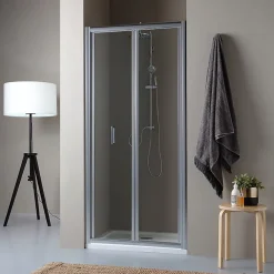 Porte De Douche|Kiamami Valentina Porte-niche pour douche avec 2 portes à ouverture à livre de 85cm - soffio