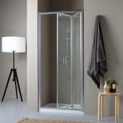 Porte De Douche|Kiamami Valentina Porte-niche pour douche avec 2 portes à ouverture à livre de 85cm - soffio