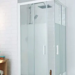 Porte De Douche|Cooke & Lewis Portes de douche angle droit Onega sérigraphié 90 x 90 cm
