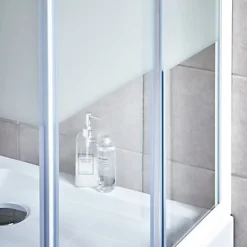 Porte De Douche|Cooke & Lewis Portes de douche angle droit Onega sérigraphié 70 x 70 cm