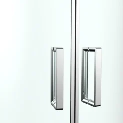 Porte De Douche|GoodHome Portes de douche coulissantes accès d'angle quart de cercle l.80 x L.80 x H.195 cm, verre transparent, profilés alu chrome, Ledava