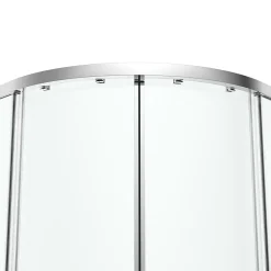 Porte De Douche|GoodHome Portes de douche coulissantes accès d'angle quart de cercle l.80 x L.80 x H.195 cm, verre transparent, profilés alu chrome, Ledava