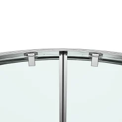Porte De Douche|GoodHome Portes de douche coulissantes accès d'angle quart de cercle l.80 x L.80 x H.195 cm, verre transparent, profilés alu chrome, Ledava