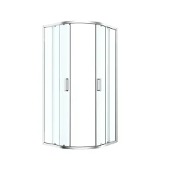 GoodHome Portes de douche coulissantes accès d'angle quart de cercle l.90 x L.90 x H.195 cm, verre transparent, profilés alu chrome, Ledava
