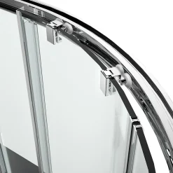 GoodHome Portes de douche coulissantes accès d'angle quart de cercle l.90 x L.90 x H.195 cm, verre transparent, profilés alu chrome, Ledava