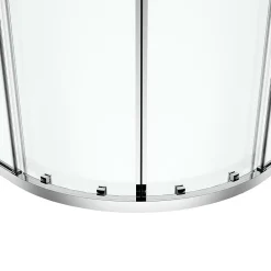 GoodHome Portes de douche coulissantes accès d'angle quart de cercle l.90 x L.90 x H.195 cm, verre transparent, profilés alu chrome, Ledava