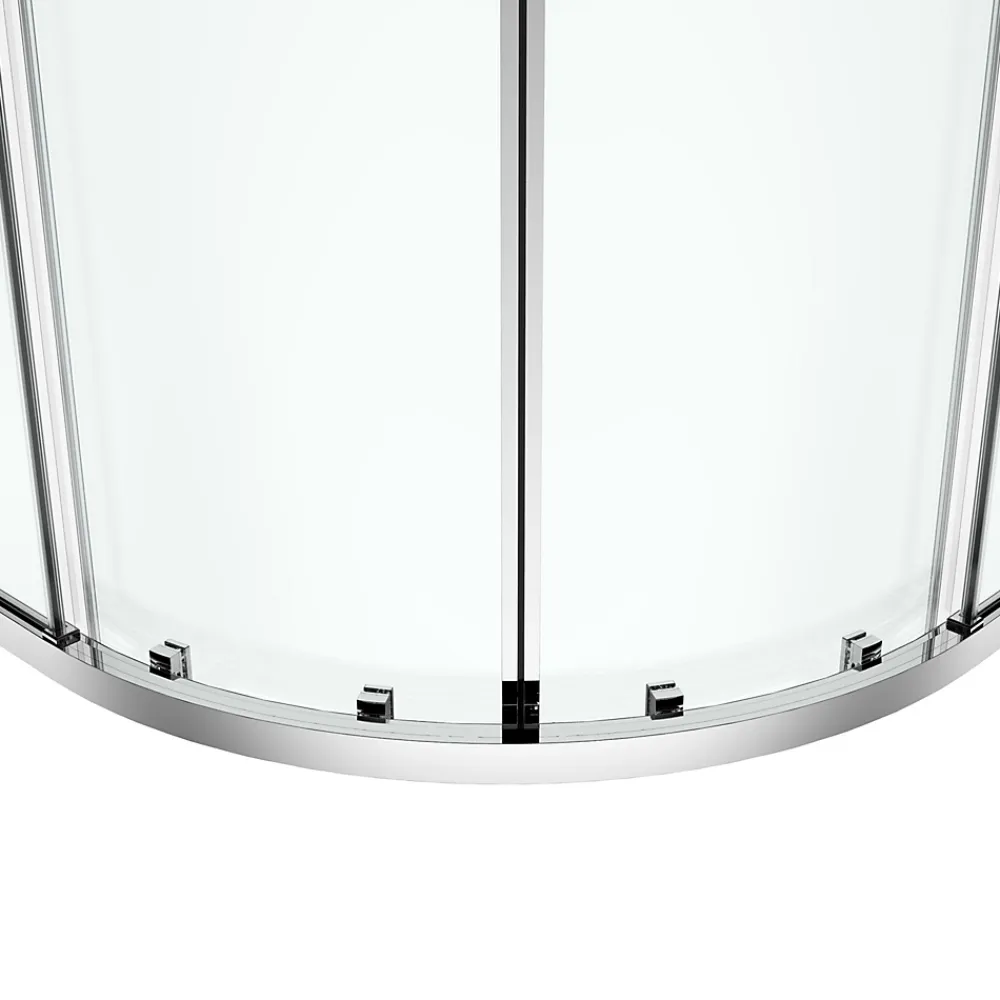 GoodHome Portes de douche coulissantes accès d'angle quart de cercle l.90 x L.90 x H.195 cm, verre transparent, profilés alu chrome, Ledava