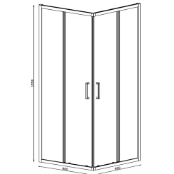 Porte De Douche|GoodHome Portes de douche coulissantes accès d'angle l.90 x L.90 x H.195 cm, verre transparent, profilés alu chrome, Ledava